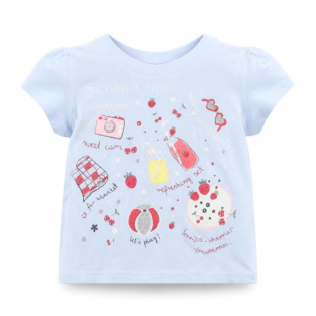 Preworn Baby Blue  Cotton Basic T-Shirt Size 9-12 Months Round Neck
