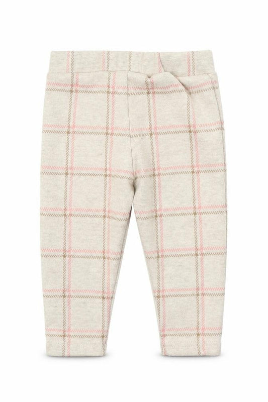 Front view of Nutmeg Baby Green Plaid Polyester sweatpants, size 6-9, Months