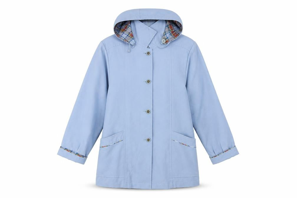 Front view of Image women’s blue overcoat coat, size UK 12