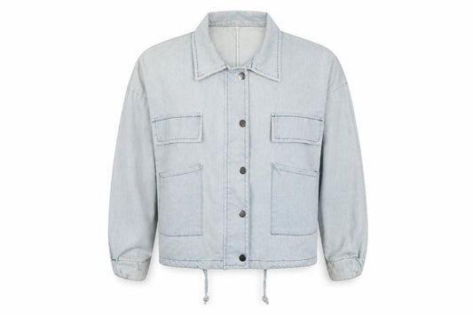 Front view of Preworn men’s grey jacket, size S