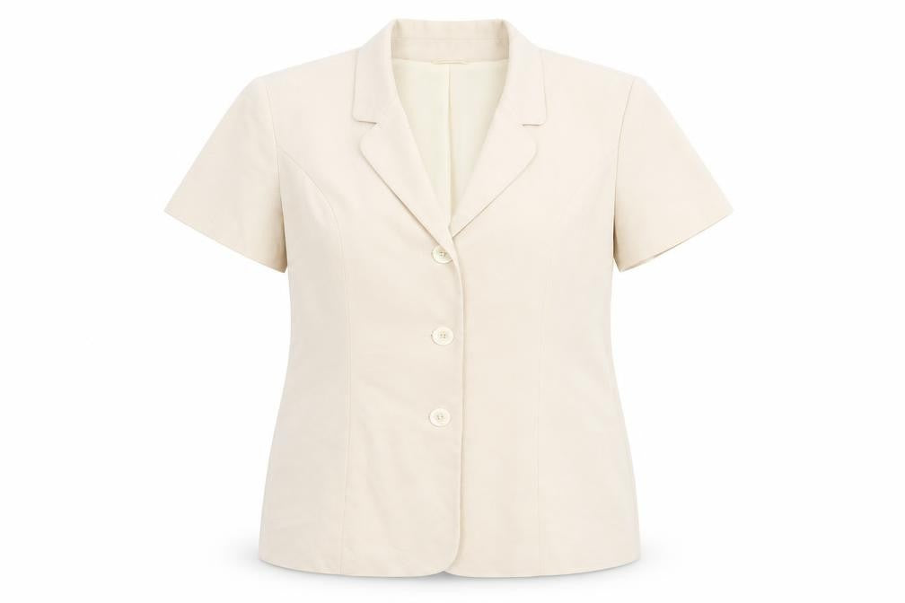 Front view of Dorothy Perkins women’s beige jacket, size UK 14