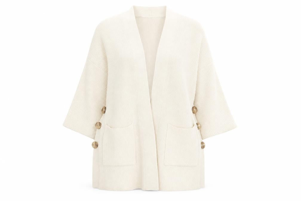 NEXT Womens Beige V-Neck  Viscose Cardigan Jumper Size S
