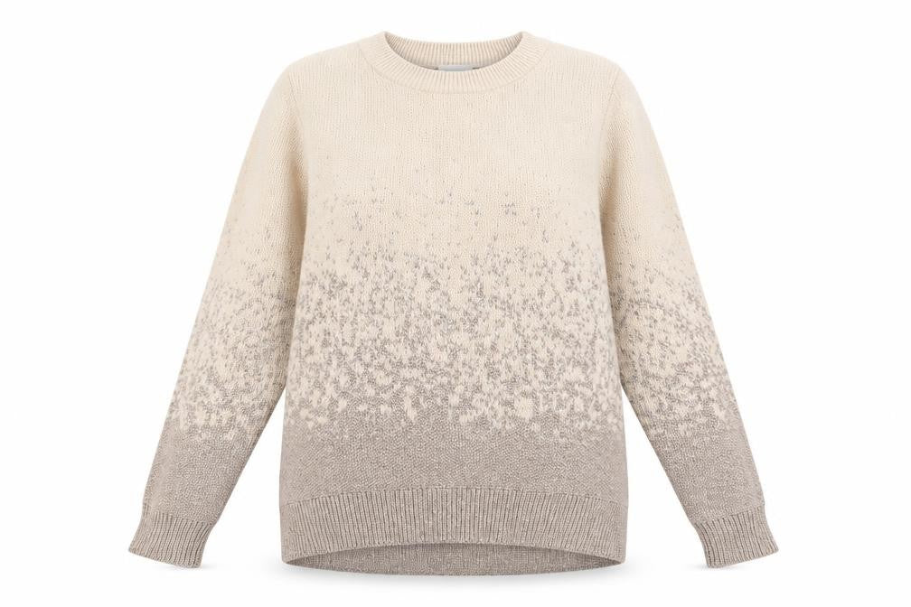Front view of H&M women’s pink round neck acrylic jumper, size L