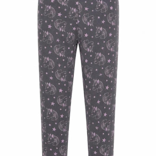 George Girls Grey Geometric Cotton Jegging Trousers Size 11-12 Years  Regular  - Unicorn Print