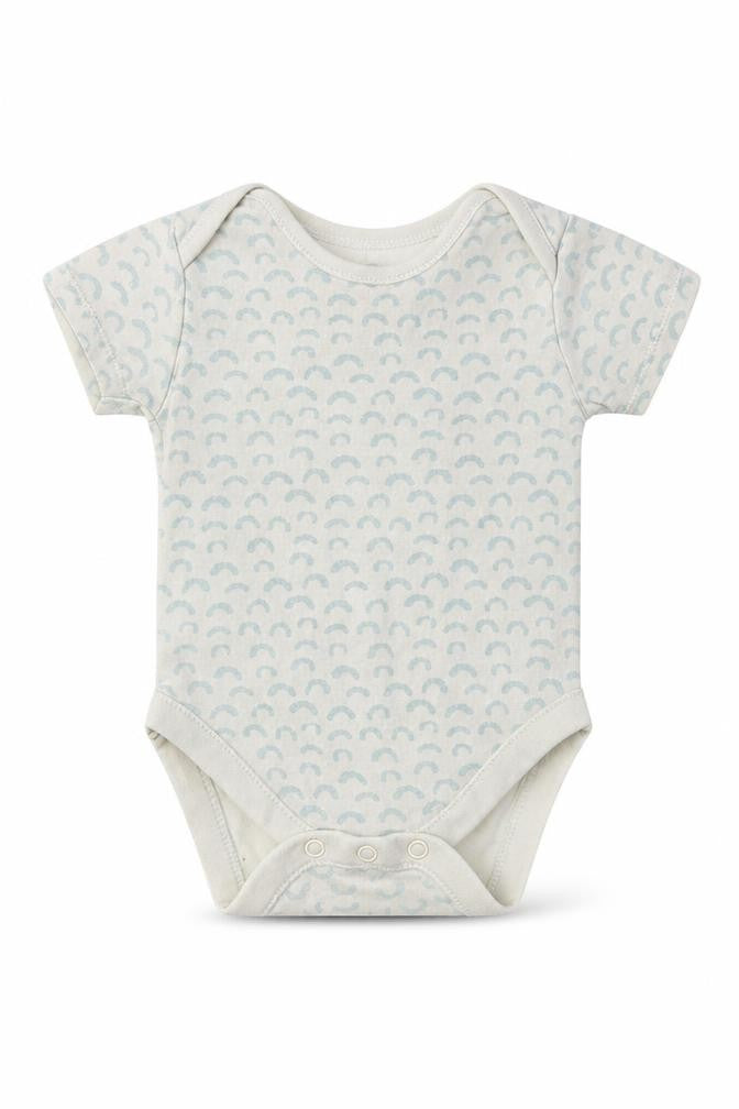Geworge Baby White Geometric Cotton Romper One-Piece Size 6-9 Months