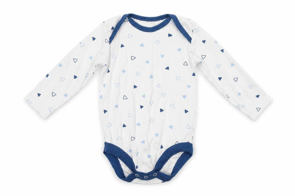 TU Baby White Geometric Cotton Romper One-Piece Size 6-9 Months