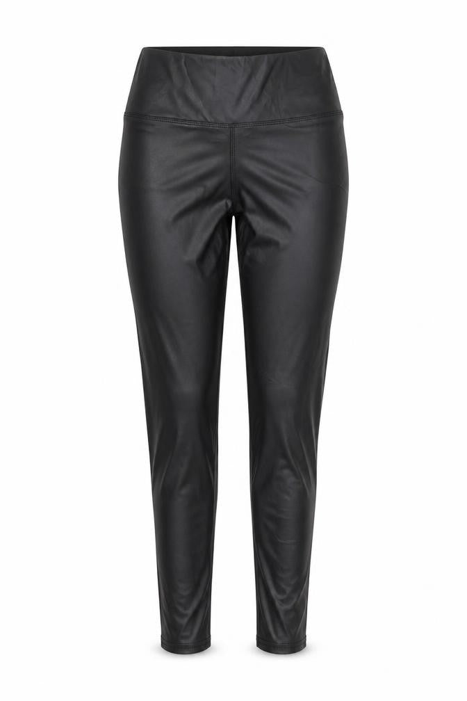 Front view of Paris women’s brown polyurethane trousers, size M, 23-inch leg regular