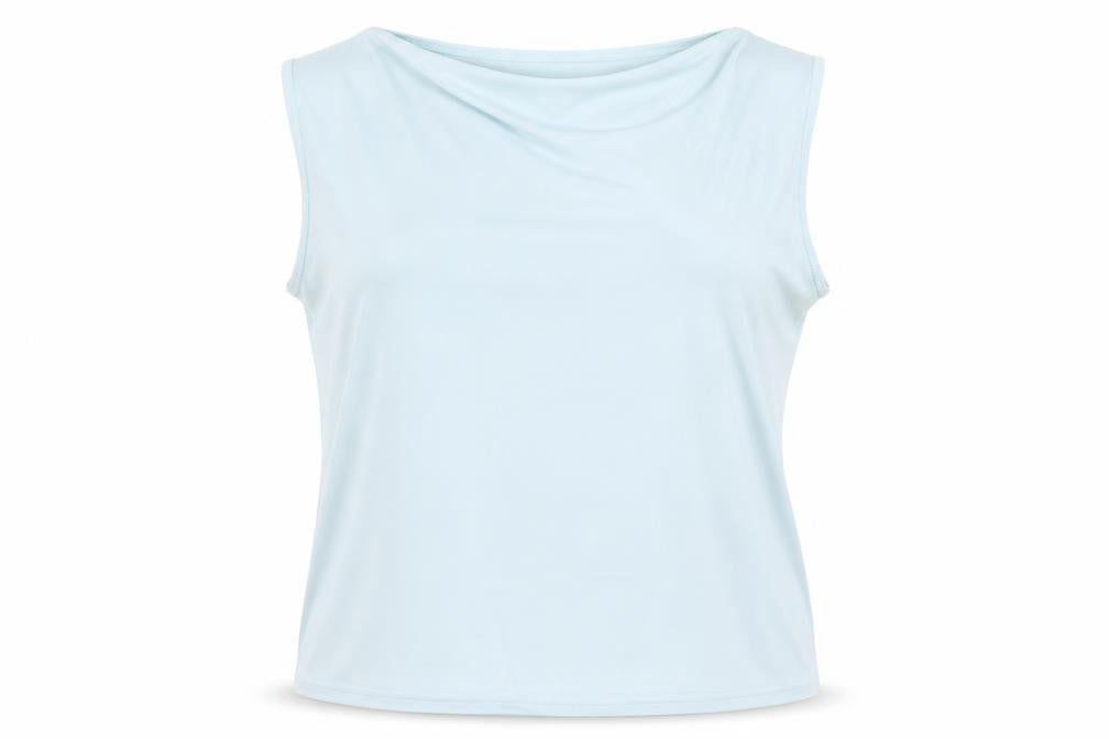 Front view of Bonmarché women’s blue polyester basic t-shirt, size XL, round neck