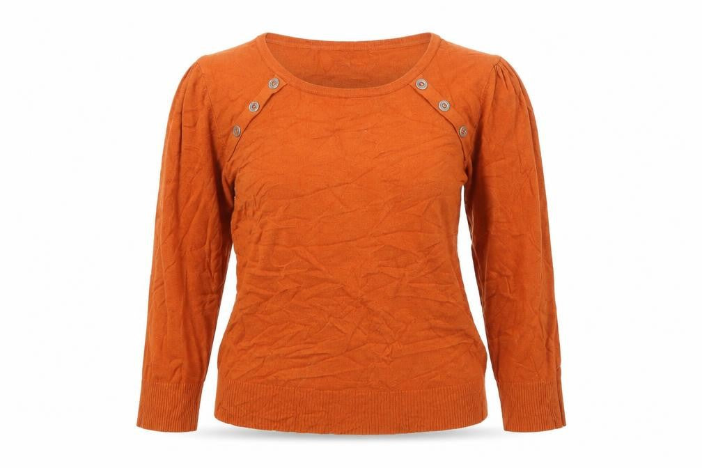 Front view of Klass women’s brown round neck jumper, size M