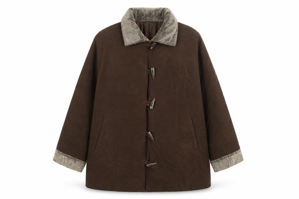 Front view of sarah hamilton women’s brown jacket, size UK 16