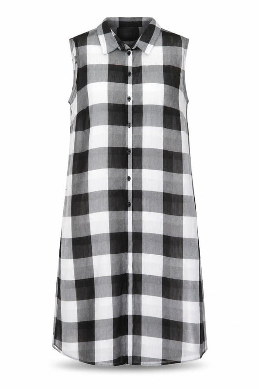 Front view of Matalan women’s black polyester basic button-up, size UK 10, collared