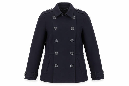Front view of Debenhams women’s blue jacket, size UK 12