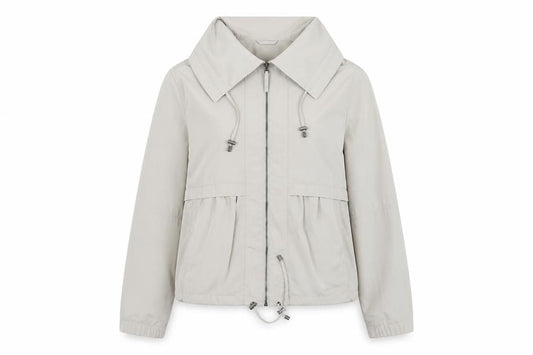 Front view of Preworn women’s green jacket, size L