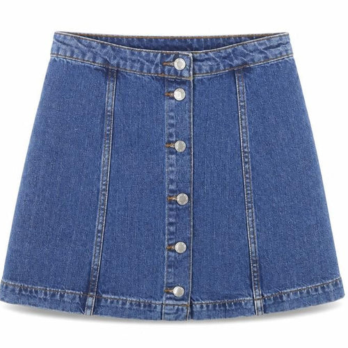 Topshop Womens Blue  Cotton Mini Skirt Size 28 in