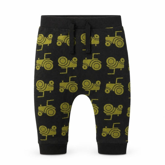 Front view of Nutmeg Baby Green Geometric Cotton Jogger Leggings, size 6-9, Months