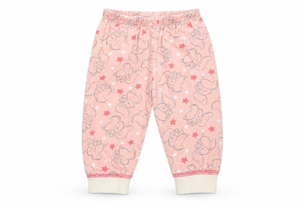 Disney Girls Pink Animal Print Cotton  Pyjama Pants Size 6-9 Months   - DUMBO
