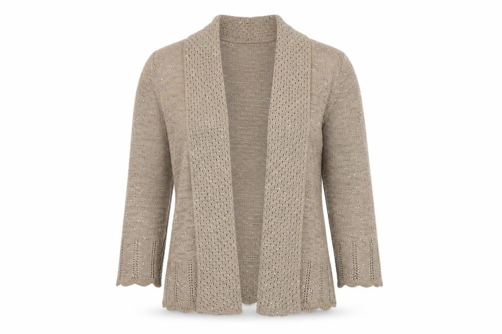 Envy Womens Beige   Acrylic Cardigan Jumper Size L