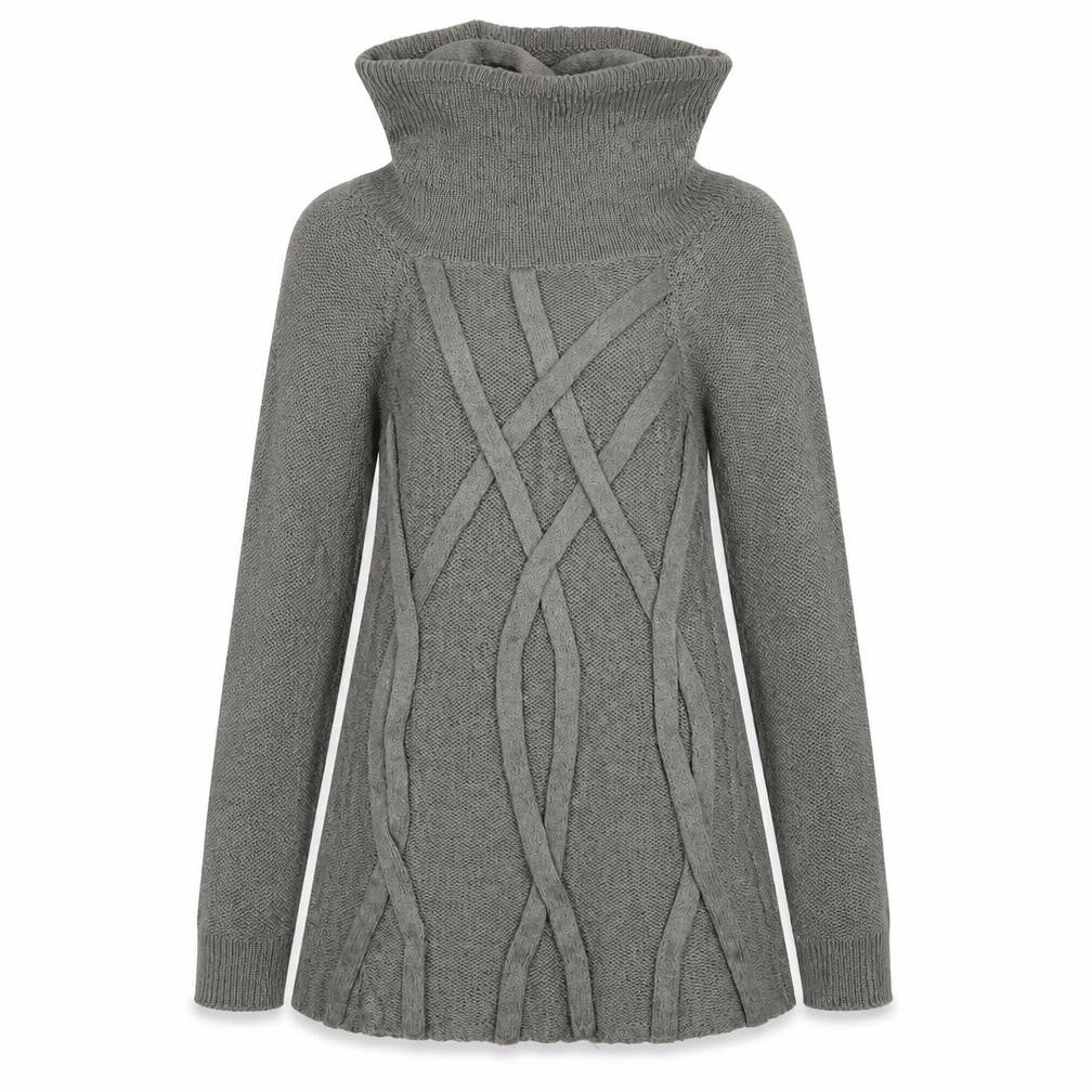 Me Fashion Womens Grey Roll Neck  Acrylic Pullover Jumper Size M