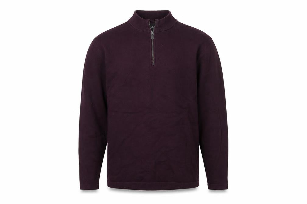 Front view of Next men’s purple round neck cotton jumper, size M