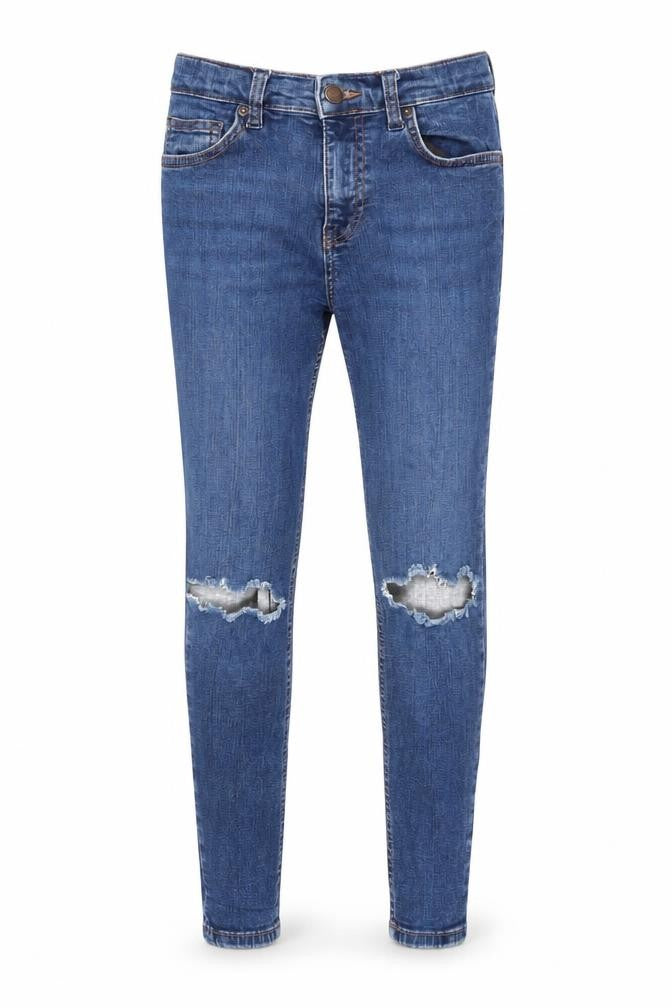 Topshop Mens Blue  Cotton Skinny Jeans Size 26 in L24 in Regular  - cropped