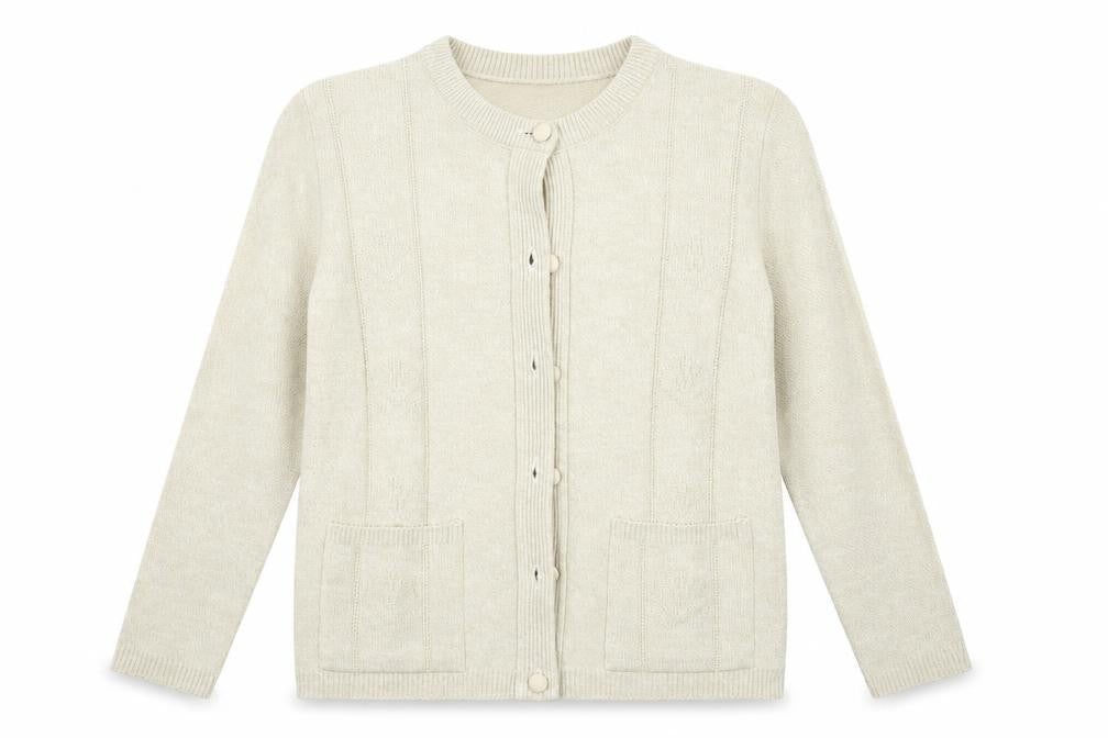 GAZE Womens Beige Round Neck   Cardigan Jumper Size S