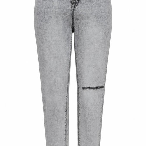 Denim & Co. Womens Grey  Cotton Trousers  Size 12 L28 in Regular