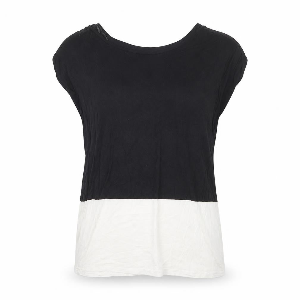 Divided Womens Black  Viscose Basic T-Shirt Size 10 Round Neck