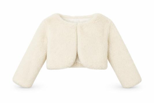 Front view of Miss Ebita Baby White Jacket, size 12, Months