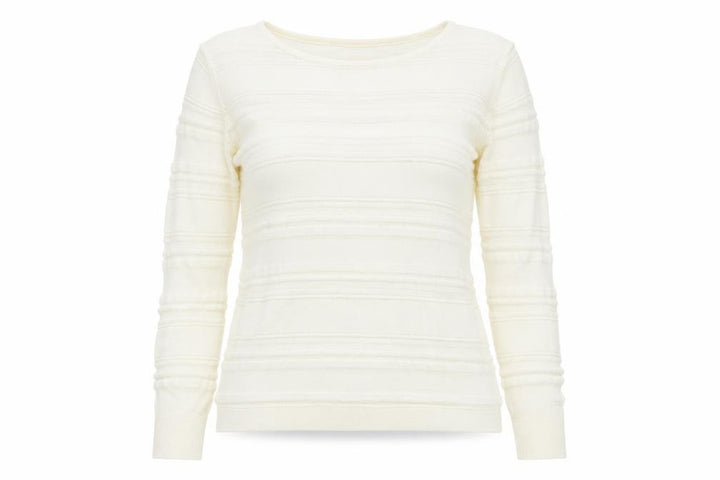 Mango Womens Ivory Polyester Blend Basic Blouse Size S Round Neck