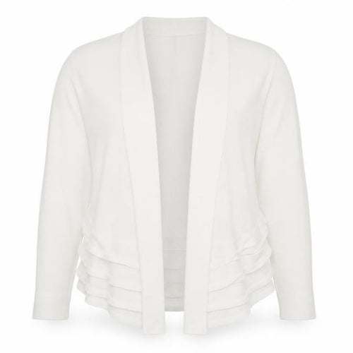 Linea Womens White V-Neck  Viscose Shrug Jumper Size L