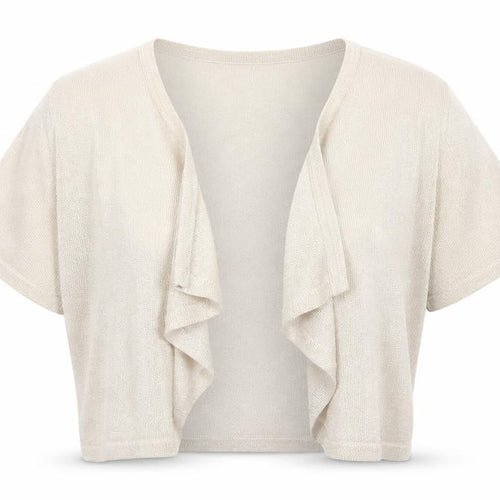 M&Co Womens Beige V-Neck  Viscose Shrug Jumper Size M