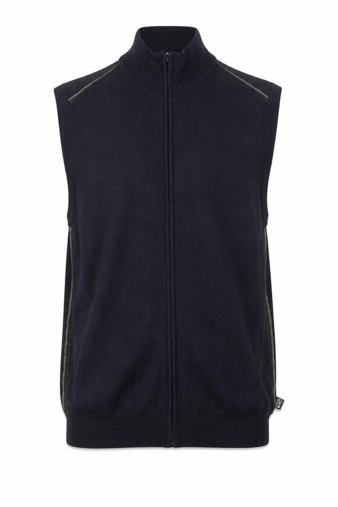 M&S Mens Blue High Neck  Acrylic Vest Jumper Size L