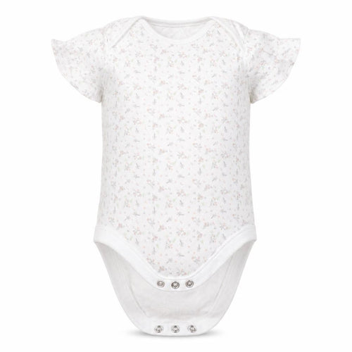 F&F Girls White Floral Cotton Babygrow One-Piece Size 18-24 Months