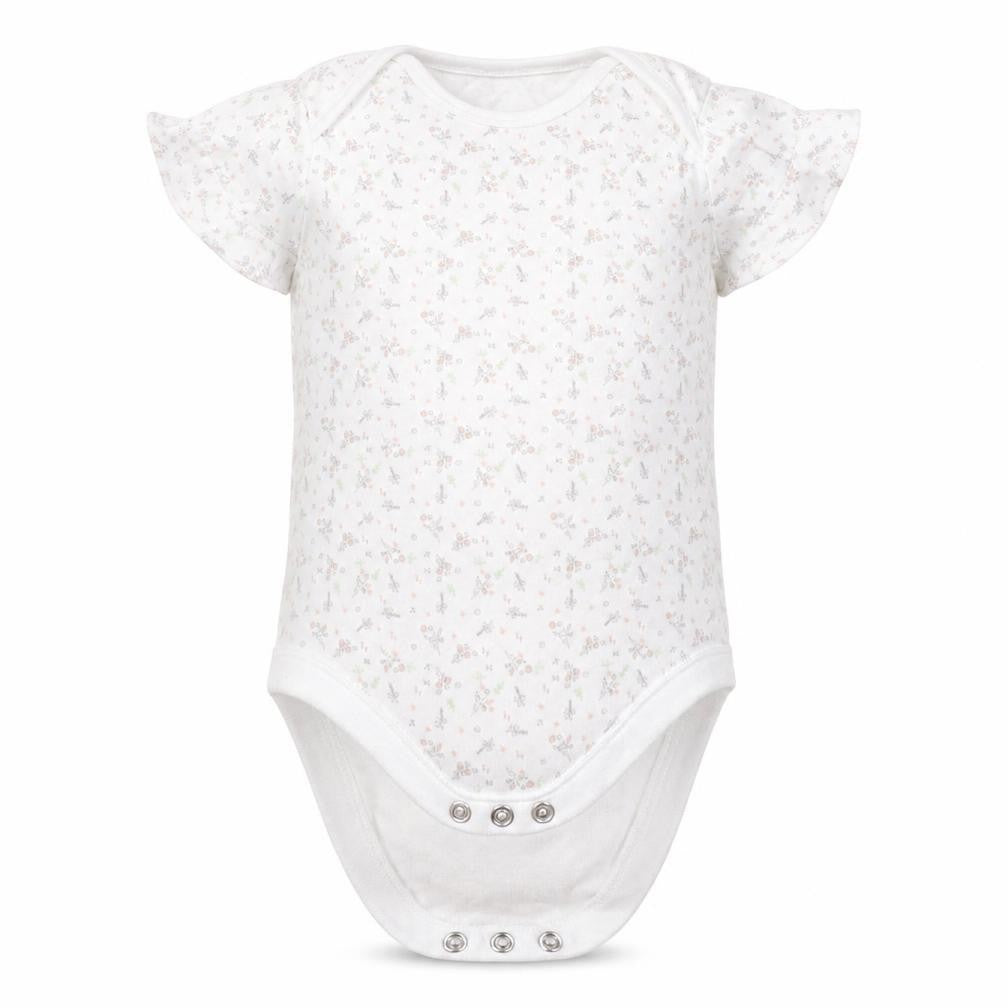 F&F Girls White Floral Cotton Babygrow One-Piece Size 18-24 Months