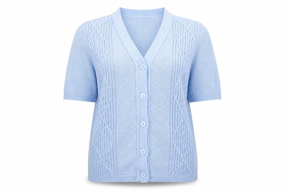 Anne smith Womens Blue V-Neck  Acrylic Cardigan Jumper Size S