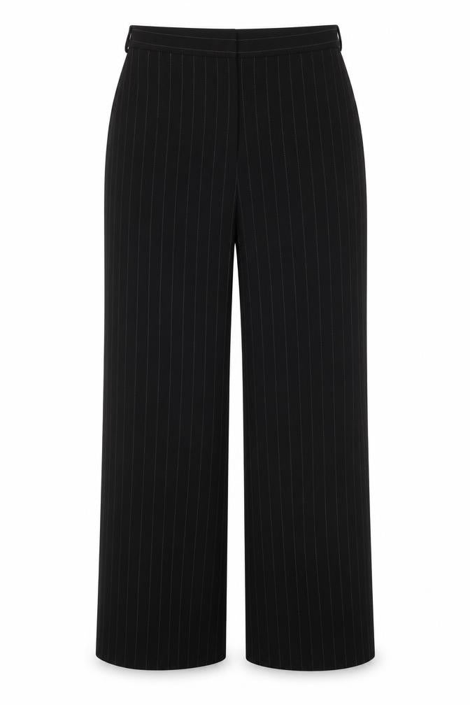 Front view of Principles women’s multicoloured striped polyester trousers, size UK 14, 29-inch leg regular