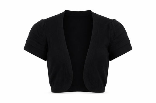 Front view of Papaya women’s black viscose cardigan jumper, size UK 12