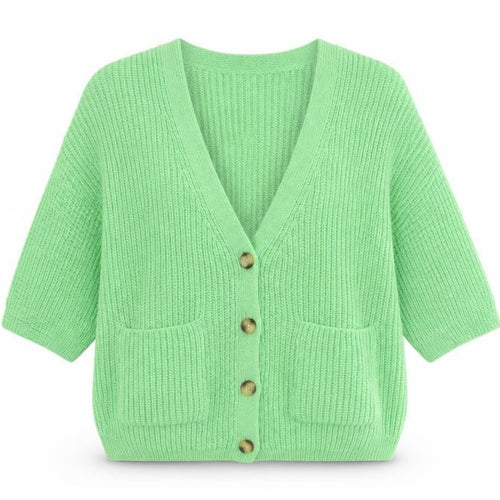 NEXT Womens Green V-Neck  Acrylic Cardigan Jumper Size S