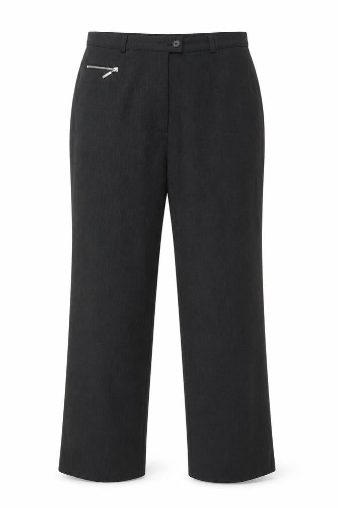 M&S Womens Grey  Polyester Dress Pants Trousers Size 14 L26 in Regular