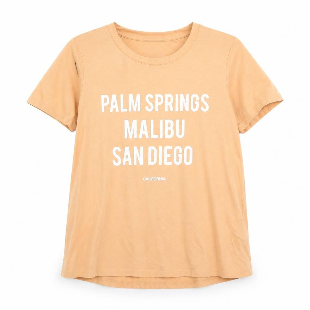 Front view of Next women’s orange cotton basic t-shirt, size UK 12, round neck