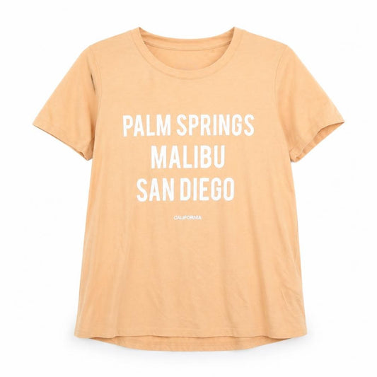 Front view of Next women’s orange cotton basic t-shirt, size UK 12, round neck
