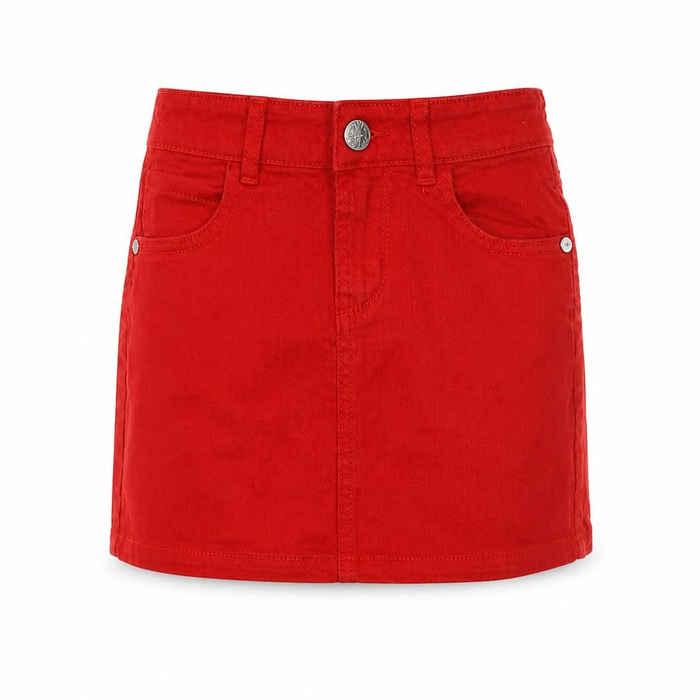 M&S Girls Red  Cotton Mini Skirt Size 3-4 Years  Regular