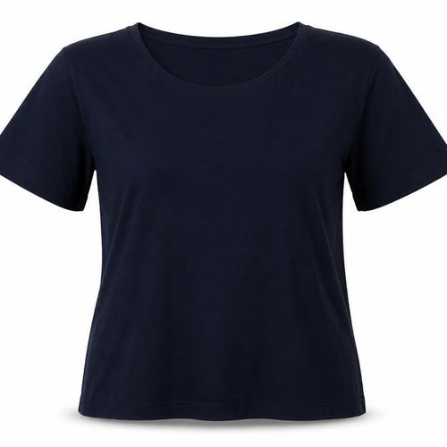 Country Casuals Womens Blue  Viscose Basic T-Shirt Size L Crew Neck