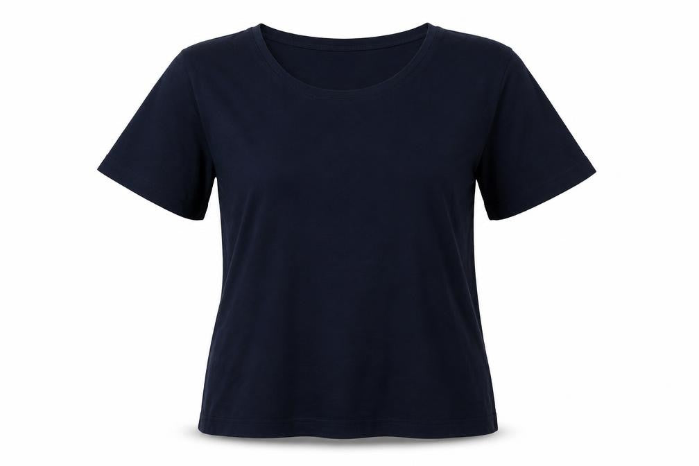 Country Casuals Womens Blue  Viscose Basic T-Shirt Size L Crew Neck