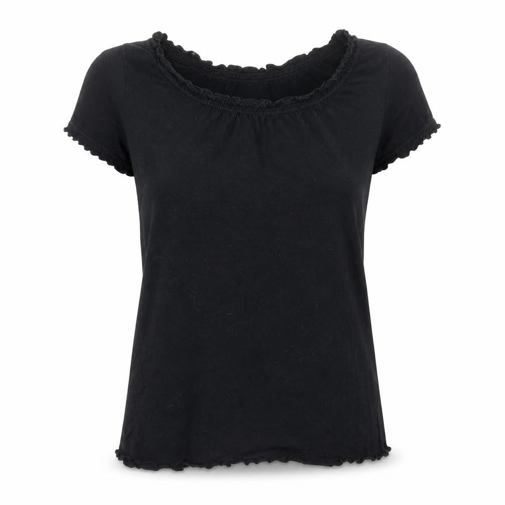 Originals Womens Black  Cotton Basic T-Shirt Size 14 Round Neck