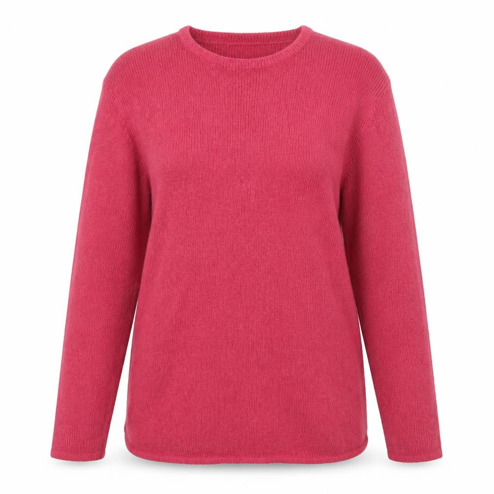 Joie de vivre Womens Pink Round Neck  Acrylic Pullover Jumper Size L