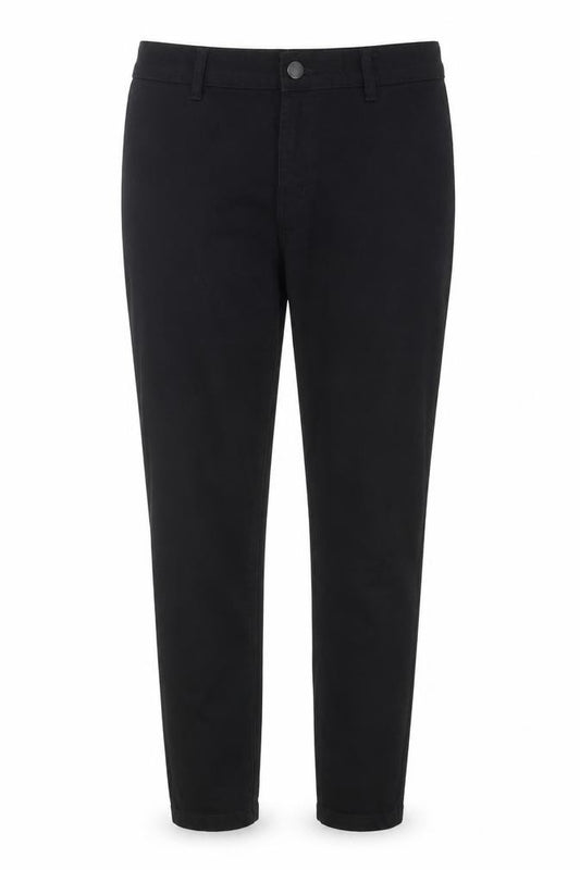 Front view of PRETTYLITTLETHING women’s black cotton skinny jeans, size UK 12, 25-inch leg regular