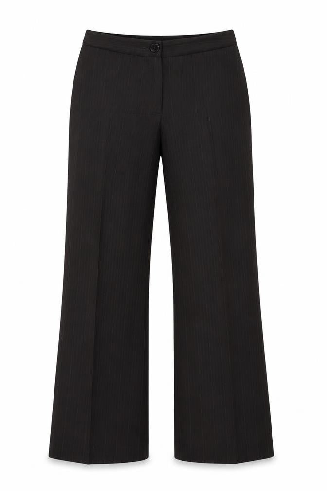 Marks & Spencer Womens Brown Striped Polyester Dress Pants Trousers Size 10 L25 in Regular