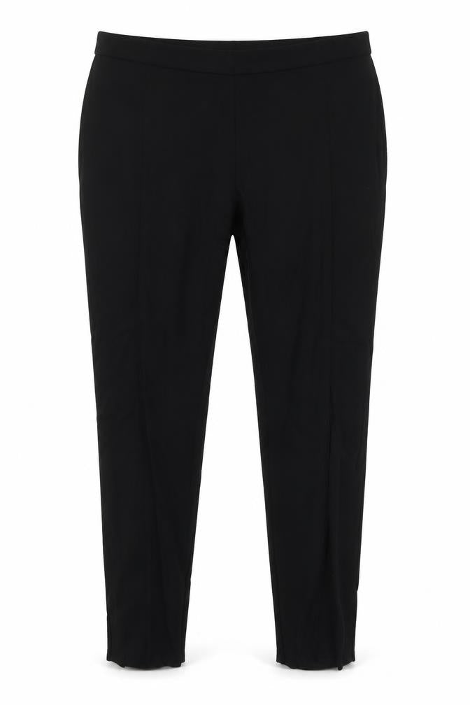 Front view of Atmosphere women’s black polyester dress pants trousers, size UK 18, 25-inch leg regular