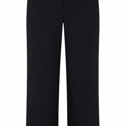F&F Womens Black Striped Viscose Dress Pants Trousers Size 14 L27 in Regular